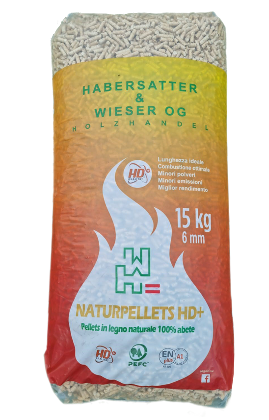Naturpellets HD+ als Sackware á 15 kg