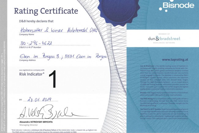 IPPC Zertifikat für Habersatter & Wieser